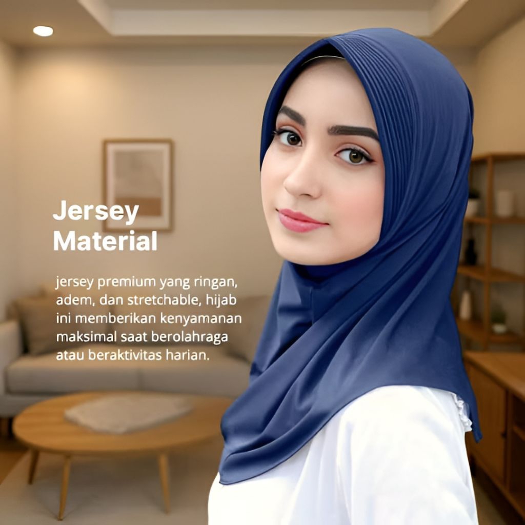 Jilbab Sport Jersey Premium