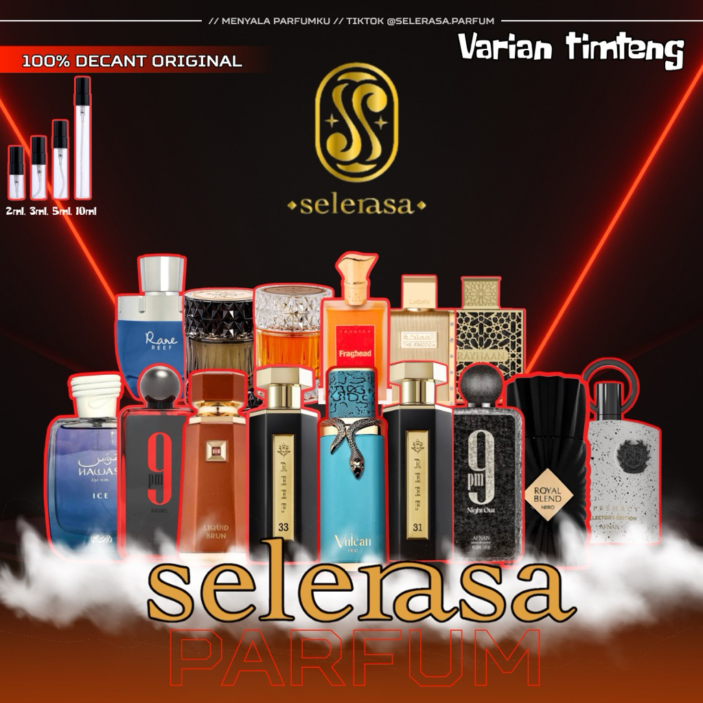 All varian decant parfum ll afnan,french avenue, lattafa, reef 31&33 Rayhan elixir