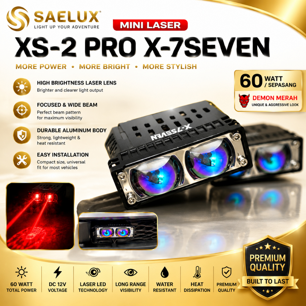 Lampu Tembak XS2 PRO X-7SEVEN 23 Mata Mini Laser 2 Warna 30 WATT Laser XS2 PRO SLIM