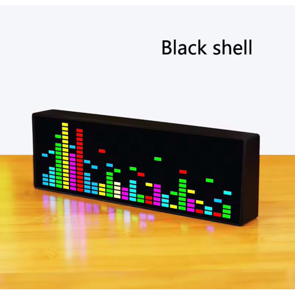 RGB Rhythm LED Stereo Music Spectrum Pickup Electronic Clock Voice Control Level Indicator VU Meter 