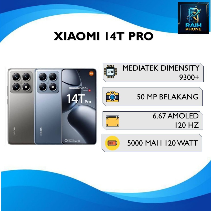 XIAOMI 14T PRO RAM 12GB ROM 512GB MEDIATEK DIMENSITY 9300+