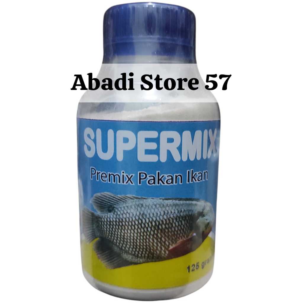 Supermix Premix Pakan Ikan 125 gram Vitamin Asam Amino Mineral Premix Pakan Ikan Gurami Lele Nila Pa