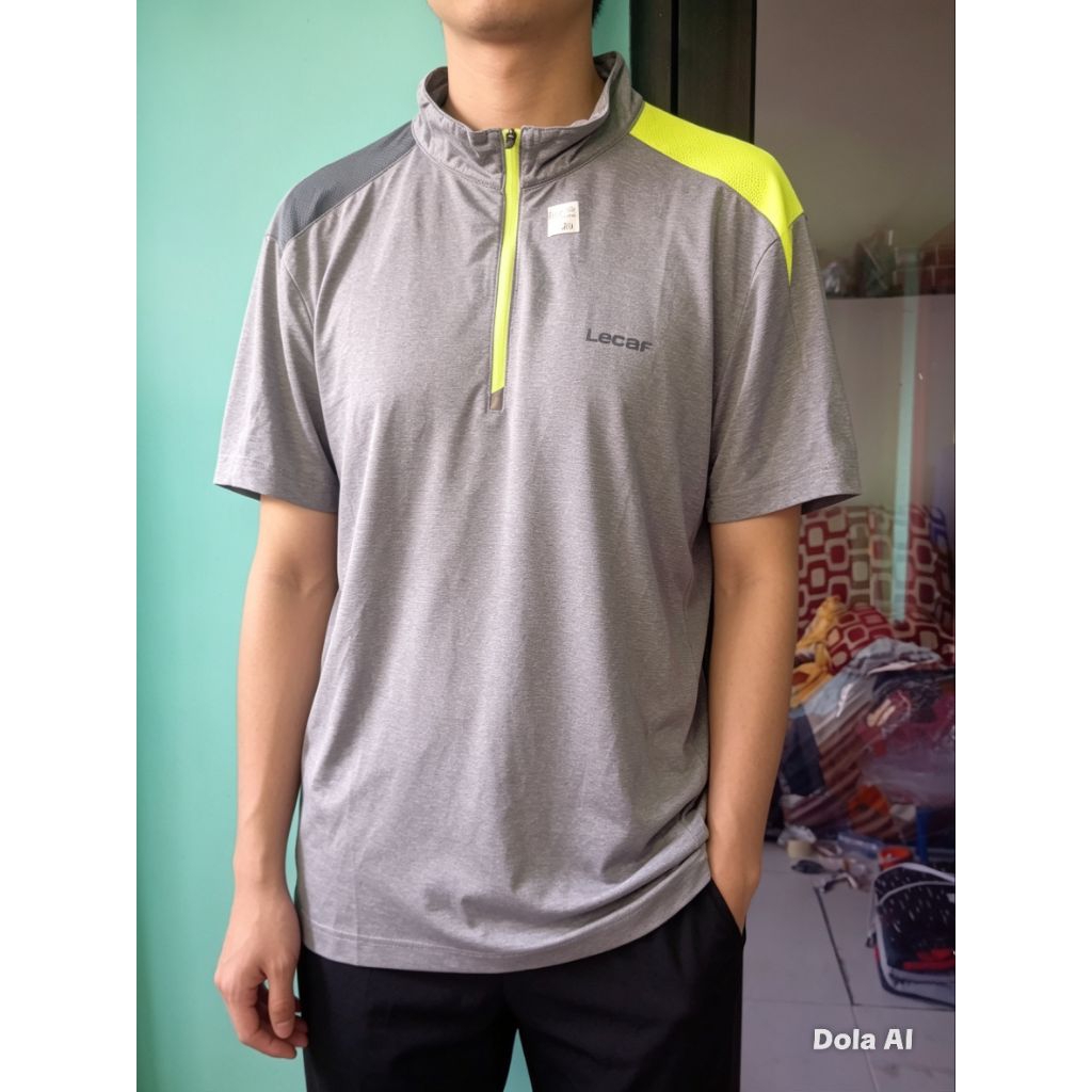Kaos Trendy Lecaf Sports Ori size L (Ld. 104, P. 66 cm) bhn Jersey halus Bagus & Nyaman dipakai