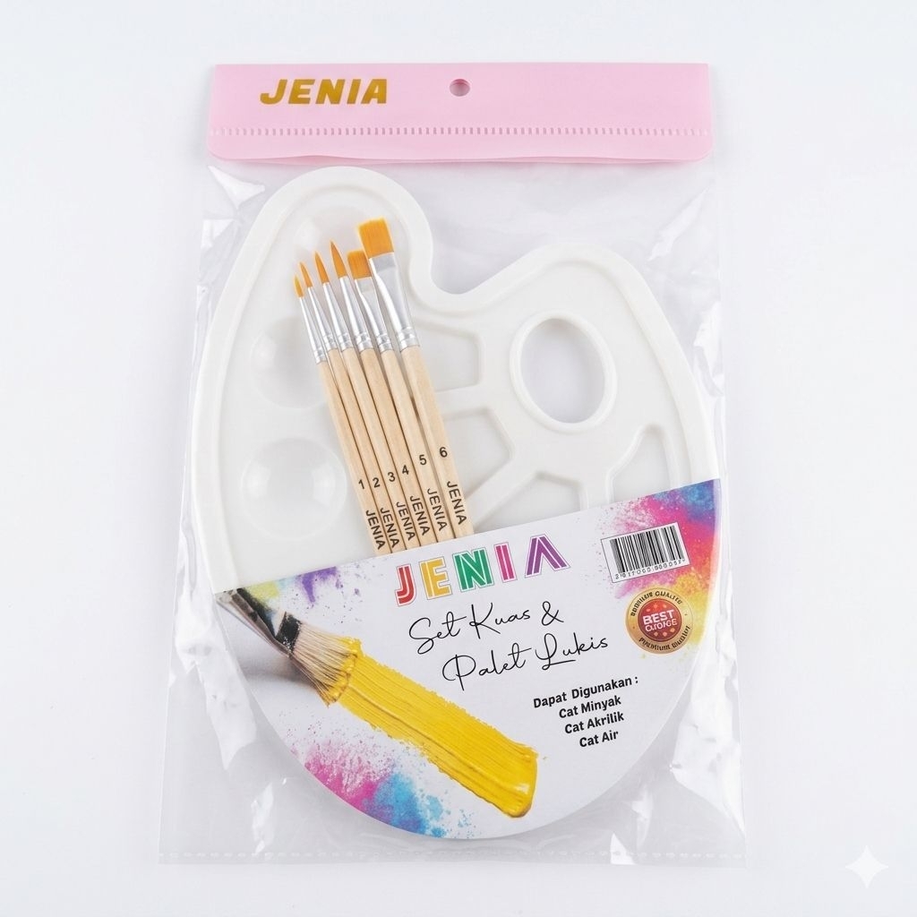 Set Kuas & Palet Lukis Jenia || Kuas Set dan Palet Cat Air