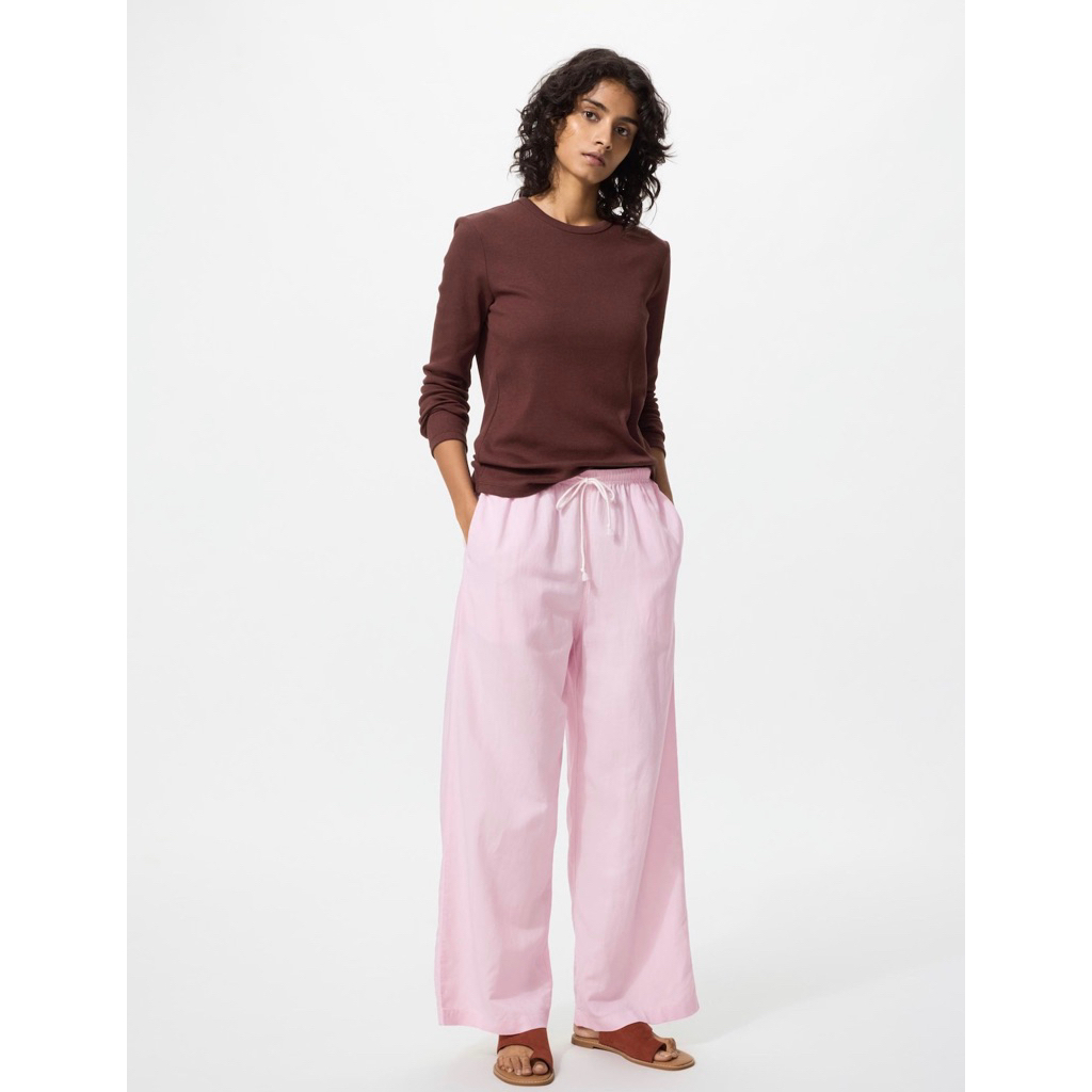 Uniqlo celana rileks linen blend