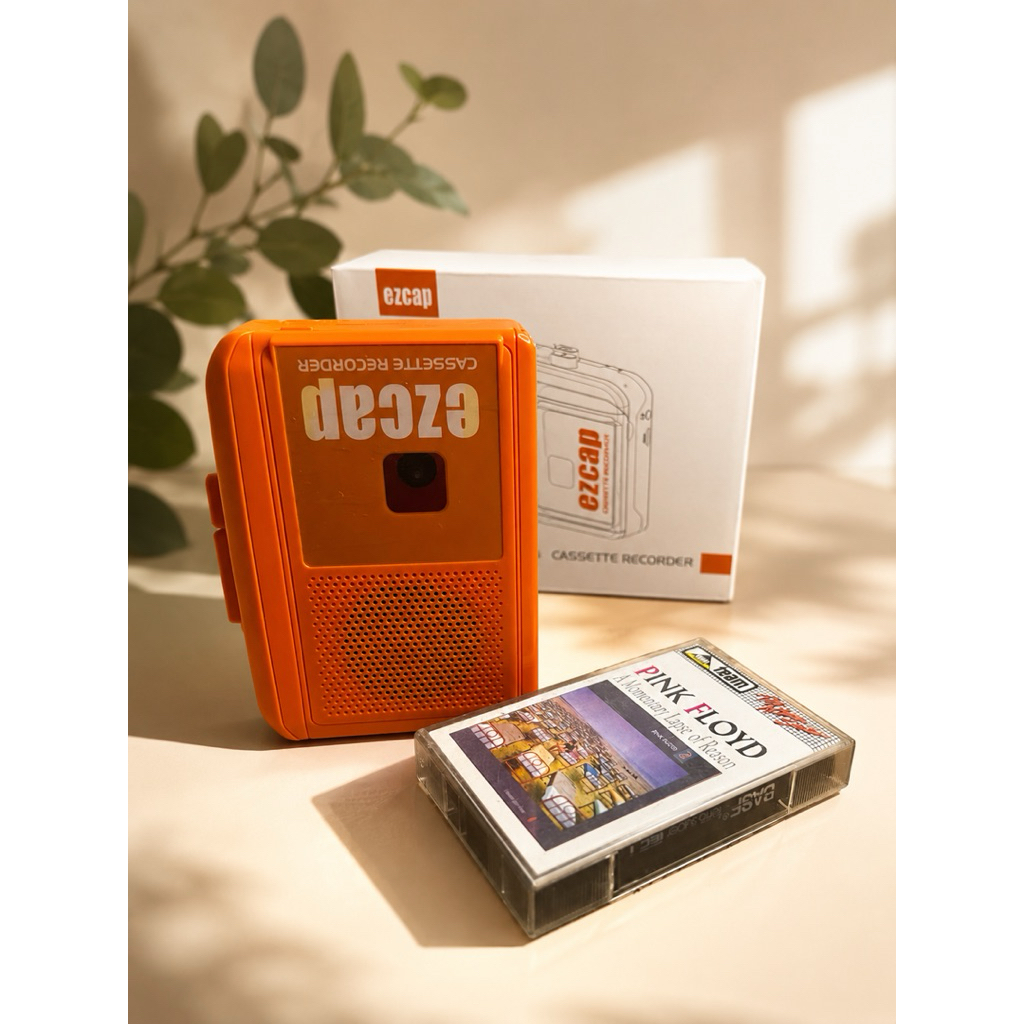 Walkman Cassette Recorder Retro EZCAP Type C Portable | Tape Kaset Player Vintage Estetik Orange