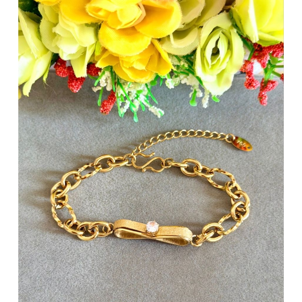 Gelang titanium plat pita