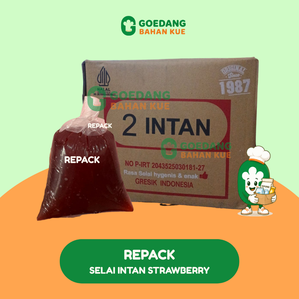 SELAI 2 INTAN 250 GR, 500 GR,1 KG NANAS DAN STRAWBERRY - SELAI BESERAT - SELAI SERAT KASAR