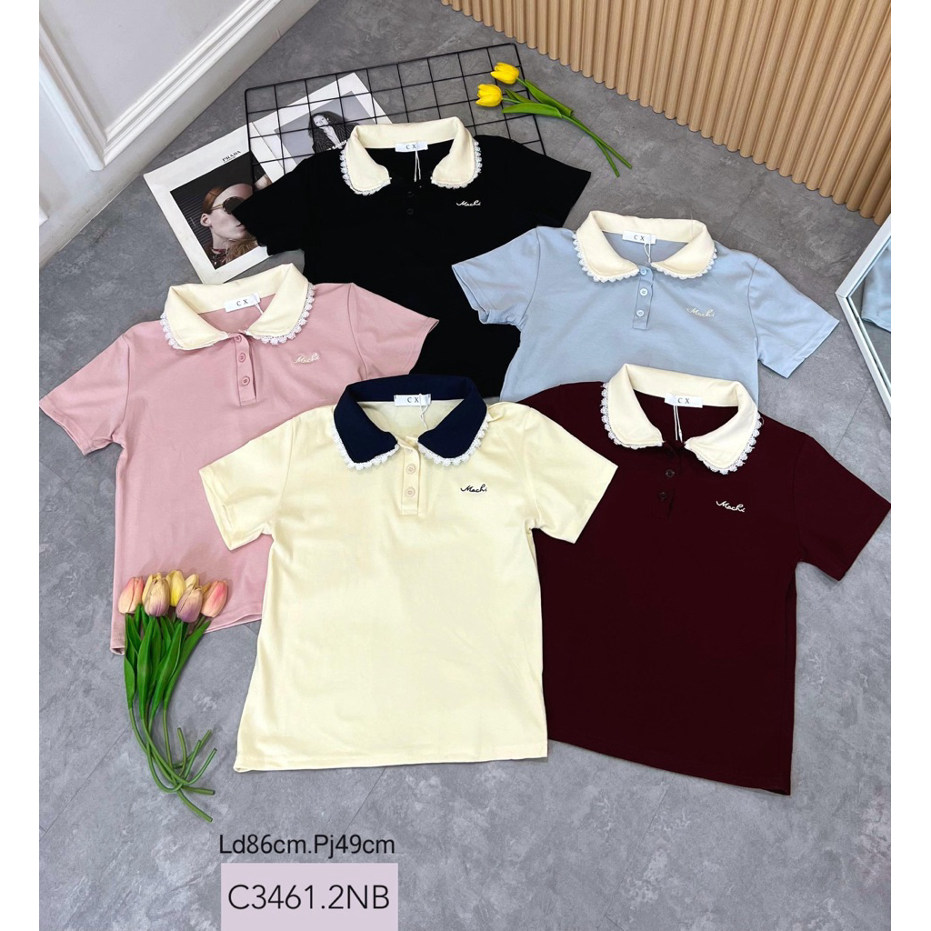 kaos kerah wanita import