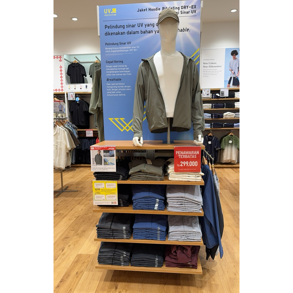 Uniqlo Hoodie Dry Ex Ultra Stretch Cowok Sale