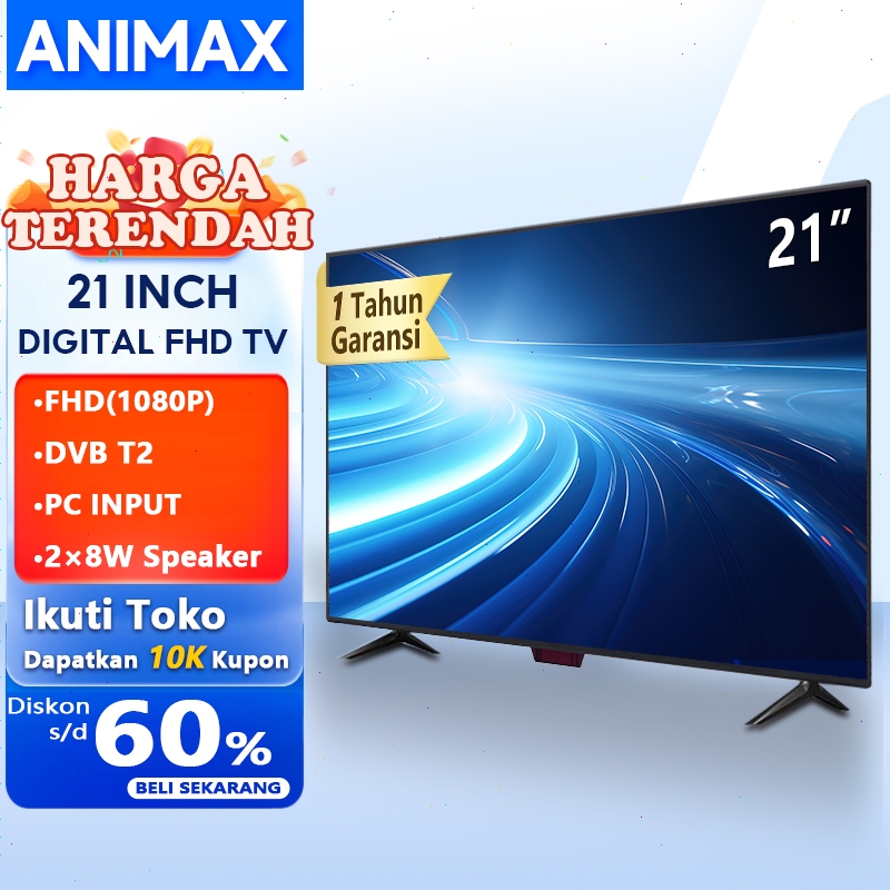 Animax Sakura LED Monitor 21 inch layar komputer Gaming Monitor tv led 21 inch digital tv