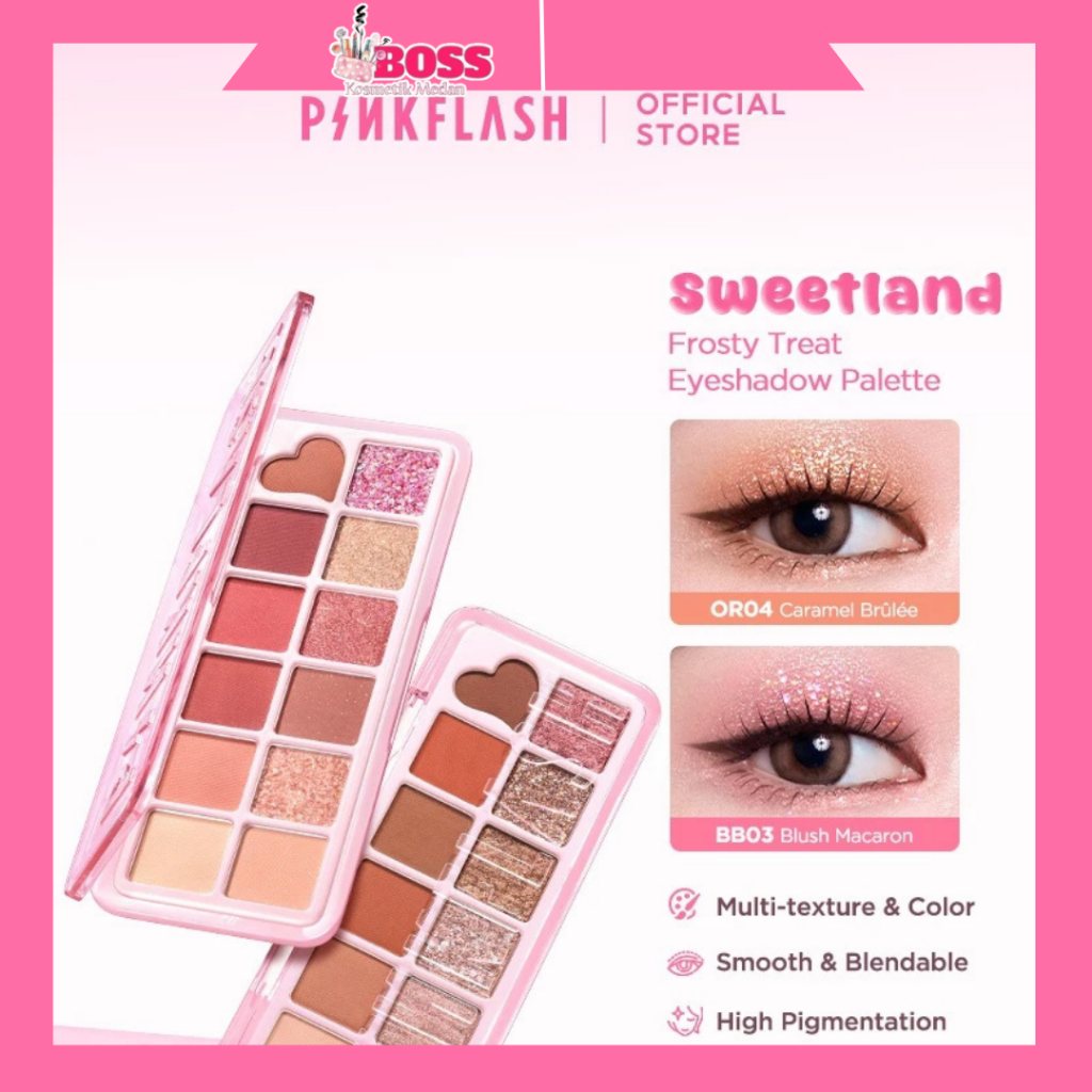 PINKFLASH PinkDessert 12 Shades Eyeshadow Palette kosmetik - PINKFLASH