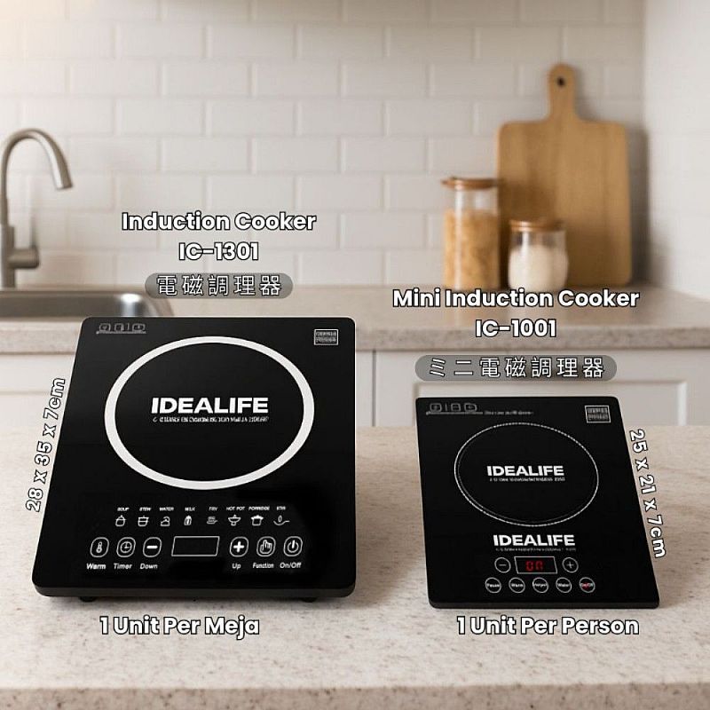 IDEALIFE Mini Induction Cooker 100-1000 Watt Kompor Listrik Induksi 1 Tungku IC-1001 IC1001
