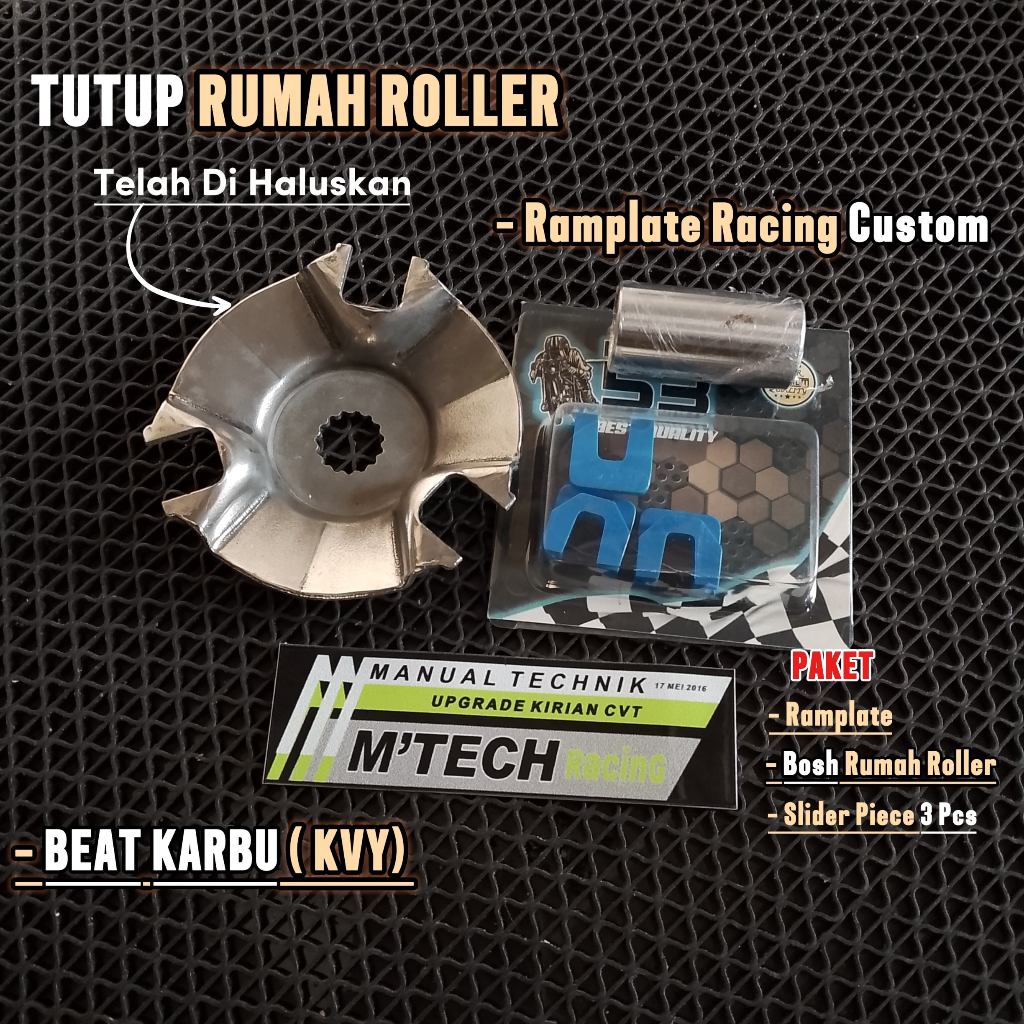 Tutup Rumah Roller Ramplate Beat Karbu (KVY) Ramplate Custom Slider Piece Racing