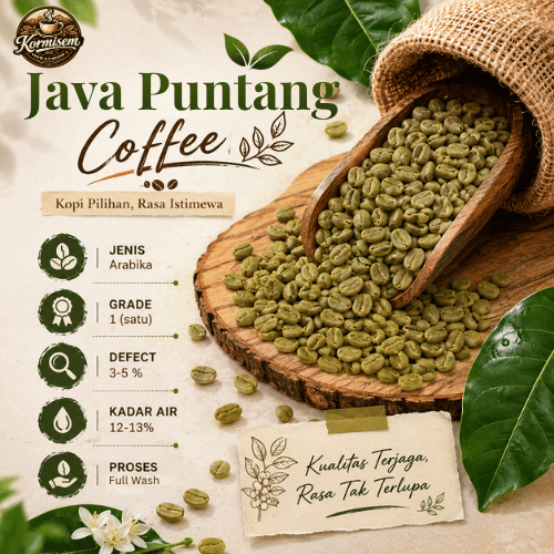 Green Bean biji kopi Arabika Java Puntang - Full Wash G1 | 1Kg / 1000 Gr