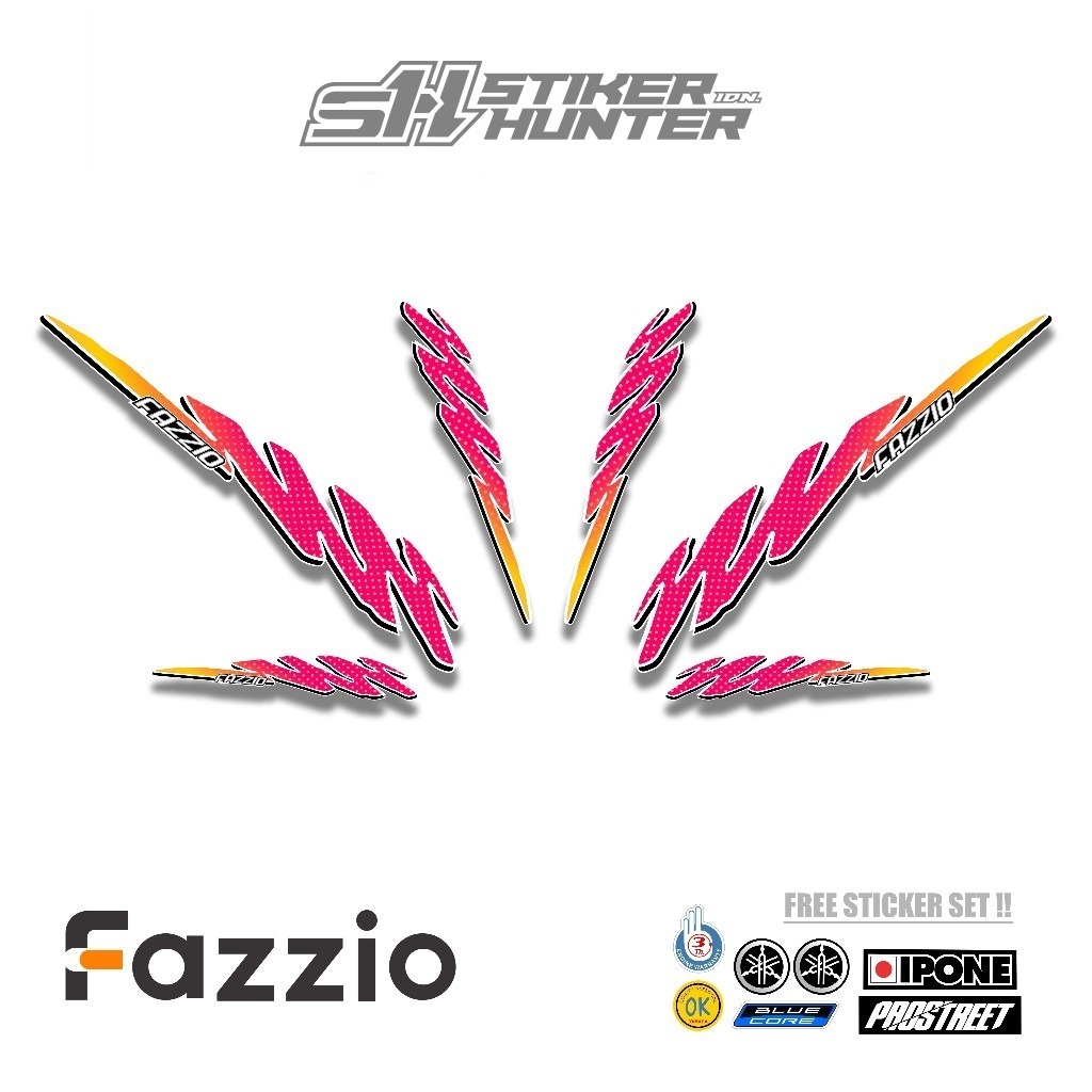 STRIPING STIKER FAZZIO / MOTIF LIS VINTAGE KALCER / STIKERHUNTER / YAMAHA FAZZIO / STRIPING MODIF