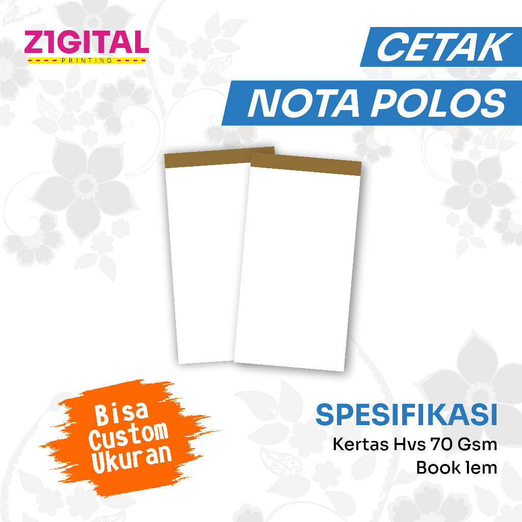 CETAK NOTA HVS POLOS / BUKU MEMO CATATAN