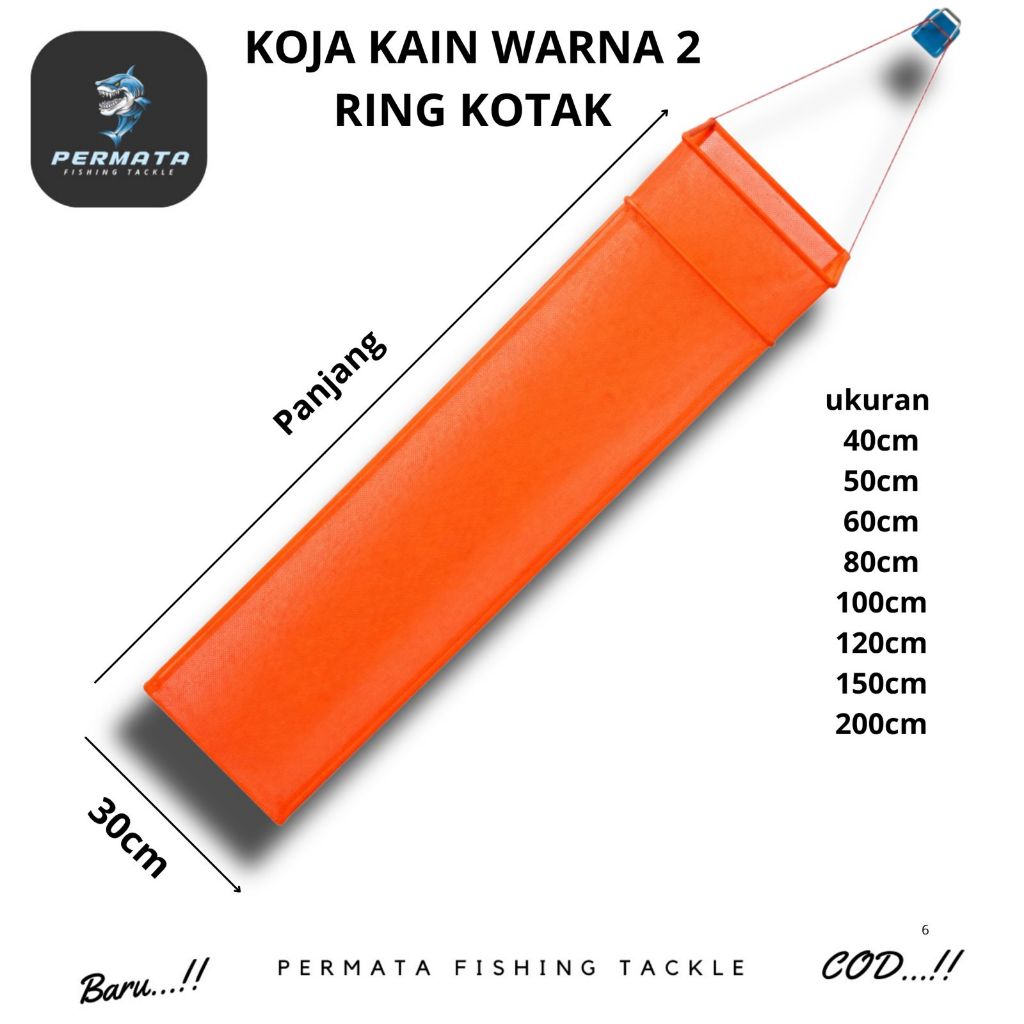 KOJA IKAN KAIN WARNA 2 RING KOTAK PERMATA