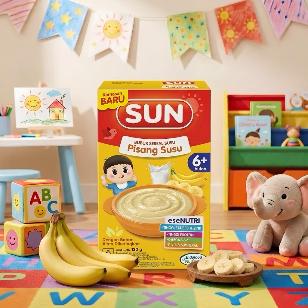 Sun Bubur Bayi Pisang Susu 120 gram / Sun Pisang / Sun Pisang Susu / Sun Bubur Sereal Susu Pisang Su