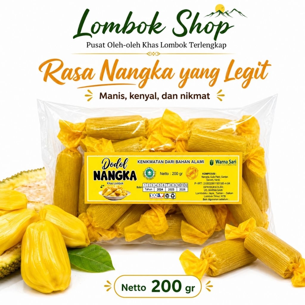 Dodol Nangka Warna Sari Suranadi Khas Lombok 200gr | Oleh-Oleh Premium Lombok