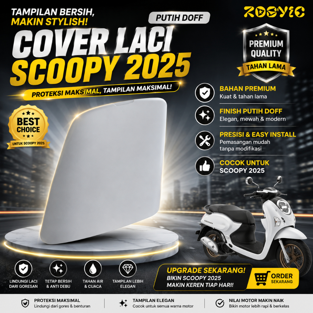 Cover Putih doff lid inner pocket tutup laci kantong scoopy esp led new prestige K2F NC00 Gen 6 tahu