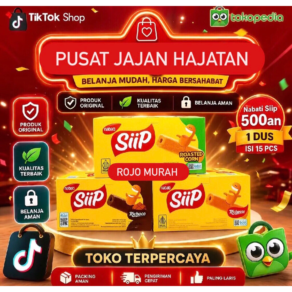Karton Nabati SIIP  1 DUS ISI 15 BOX Box Isi 12 Coklat Keju Cocopandan Jagung Bakar Nisadkc