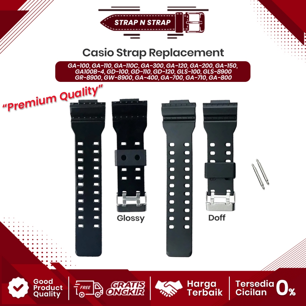 Strap Tali Rubber Karet Jam Tangan Casio GD-120 GLS-100 GLS100 GLS-8900 GR-8900 GA-700 GA700 GA100
