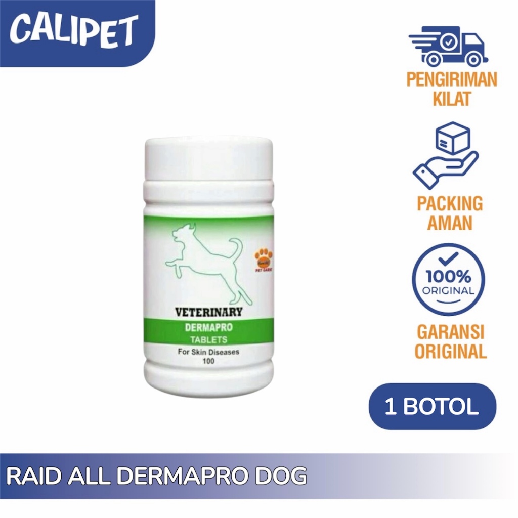 Raid All Dermapro DOG Tablets Obat Kulit / Jamur / Gatal / Sakit Kulit Anjing 100 Tablets