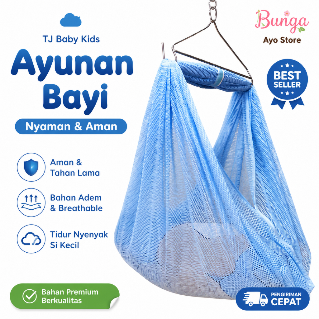 Kain ayunan Jumbo Bayi XL Zipper Jaring
