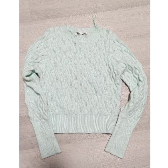 Preloved Zara Knit Sweater - Mint