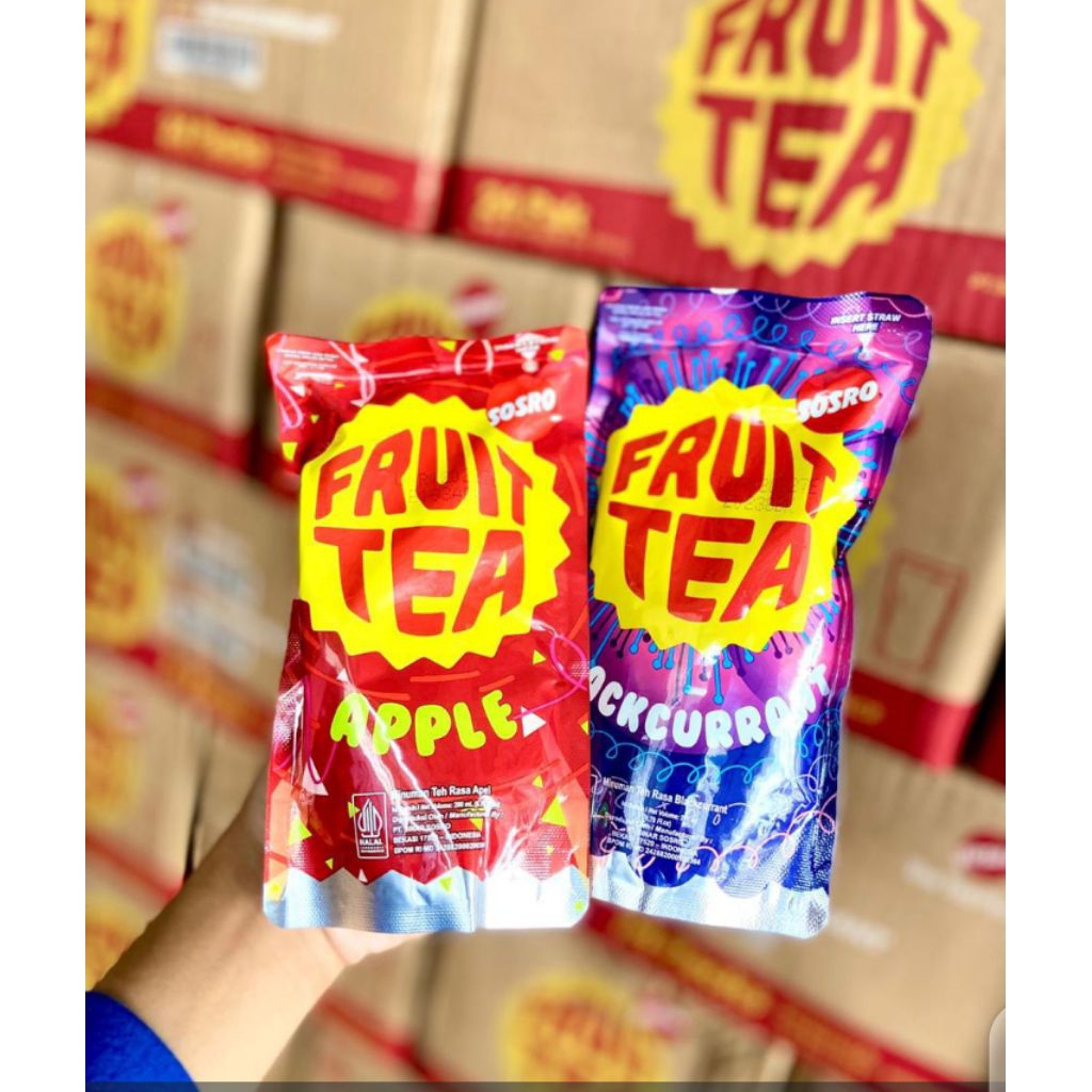 1 dus isi 24 pcs minuman fruit tea kemasan pouch rasa apel/ black current blackcurrant 200 ml harga 