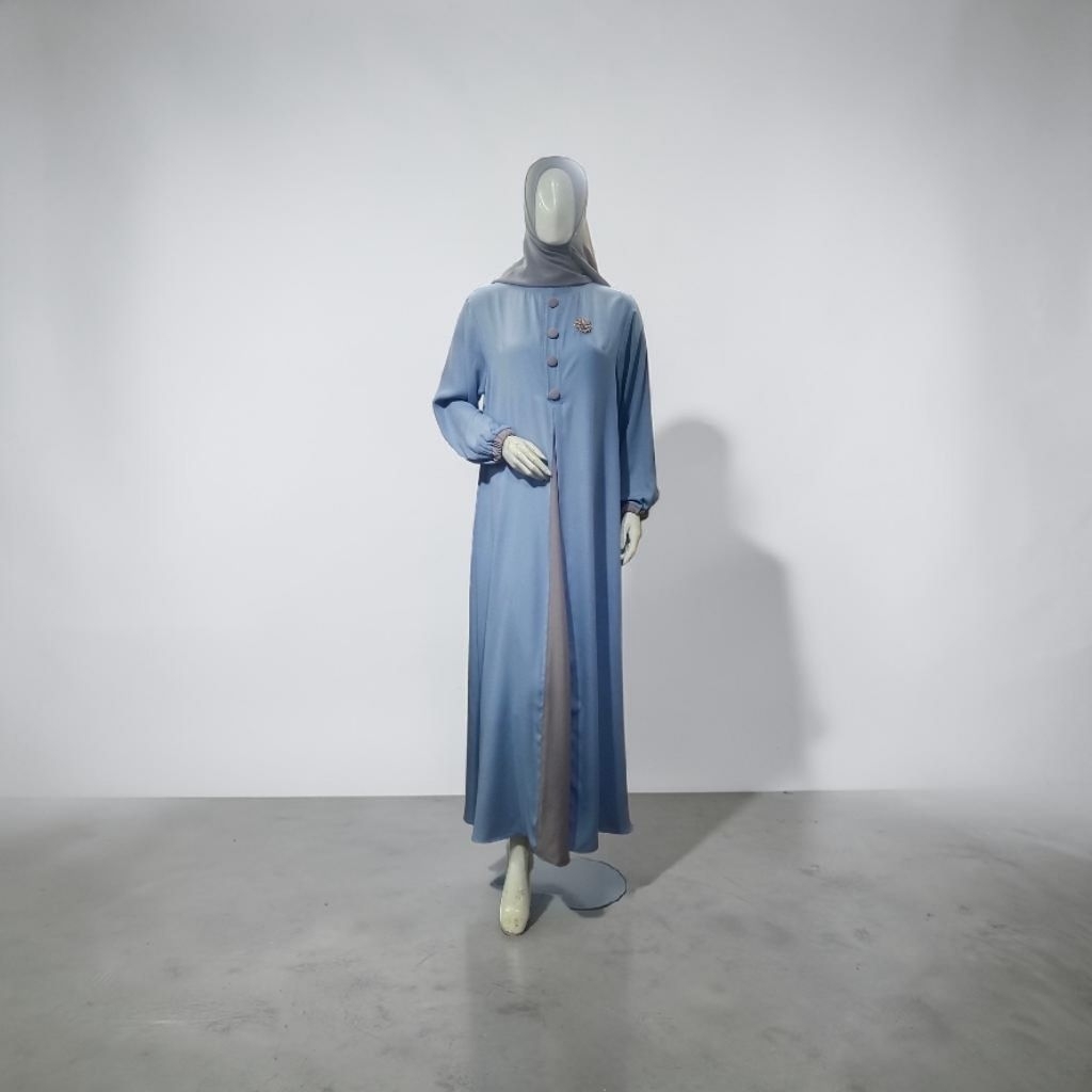 Gamis Model Kombinasi Kancing ½