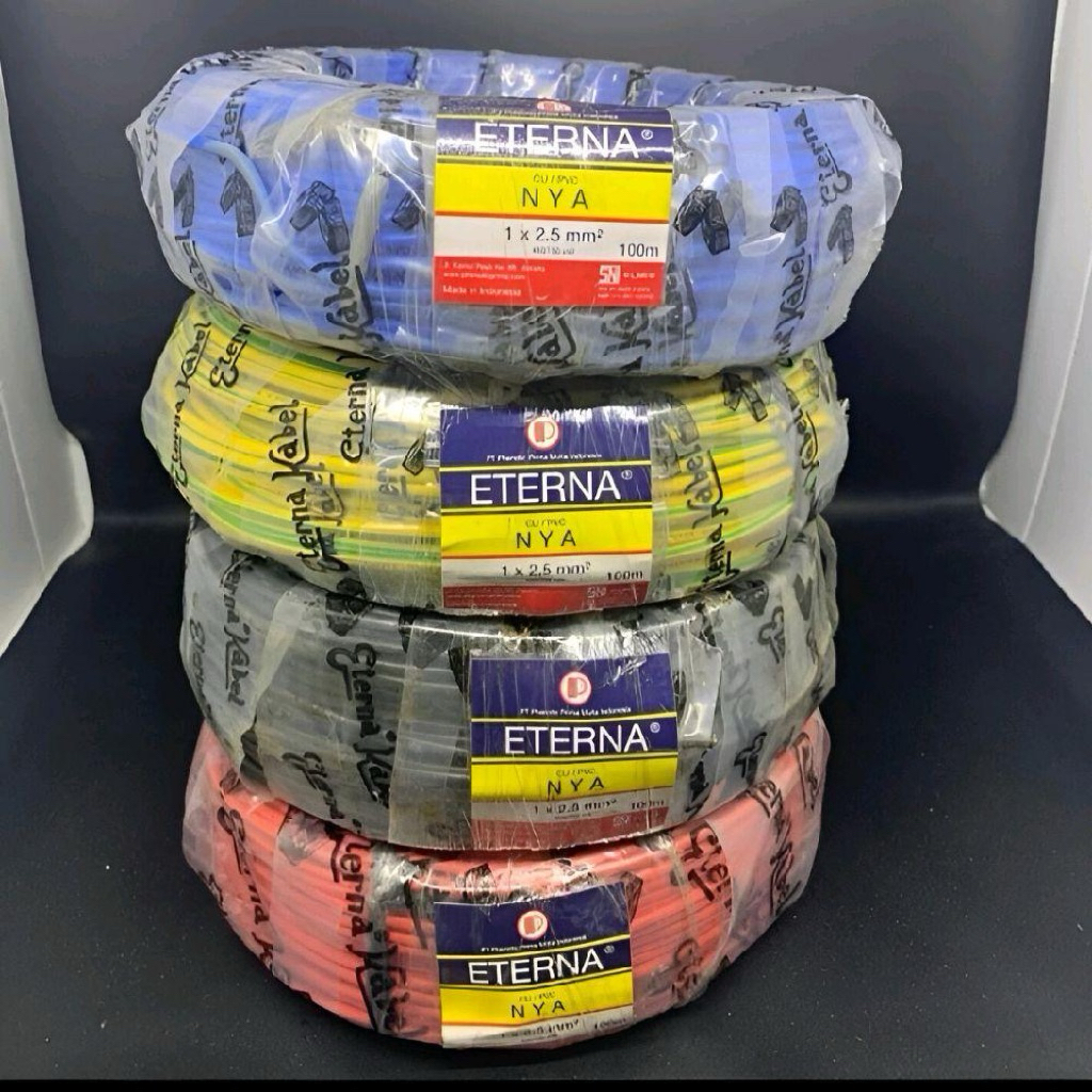 Kabel Nya 2,5mm Eterna 100M / NYA (Tunggal) 1x2,5mm Eterna 100 Meter / Kabel Nya 2.5mm Eterna 100 M