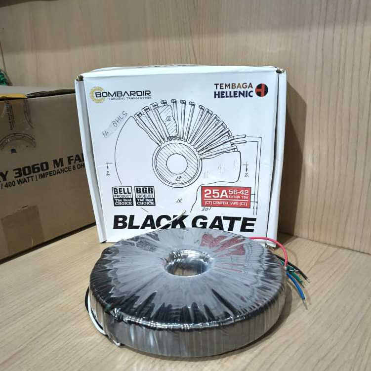 Trafo Toroid 25A Black Gate 56V-42V TRAFO DONAT 25A BELL