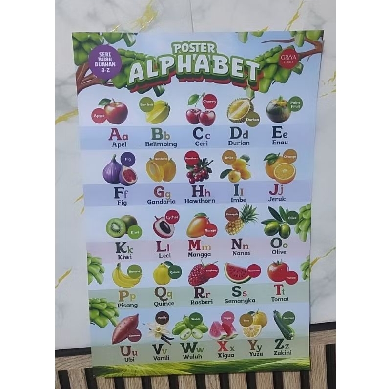 Poster Alphabet Hewan_Poster Edukasi Anak_ARShoop Samarinda