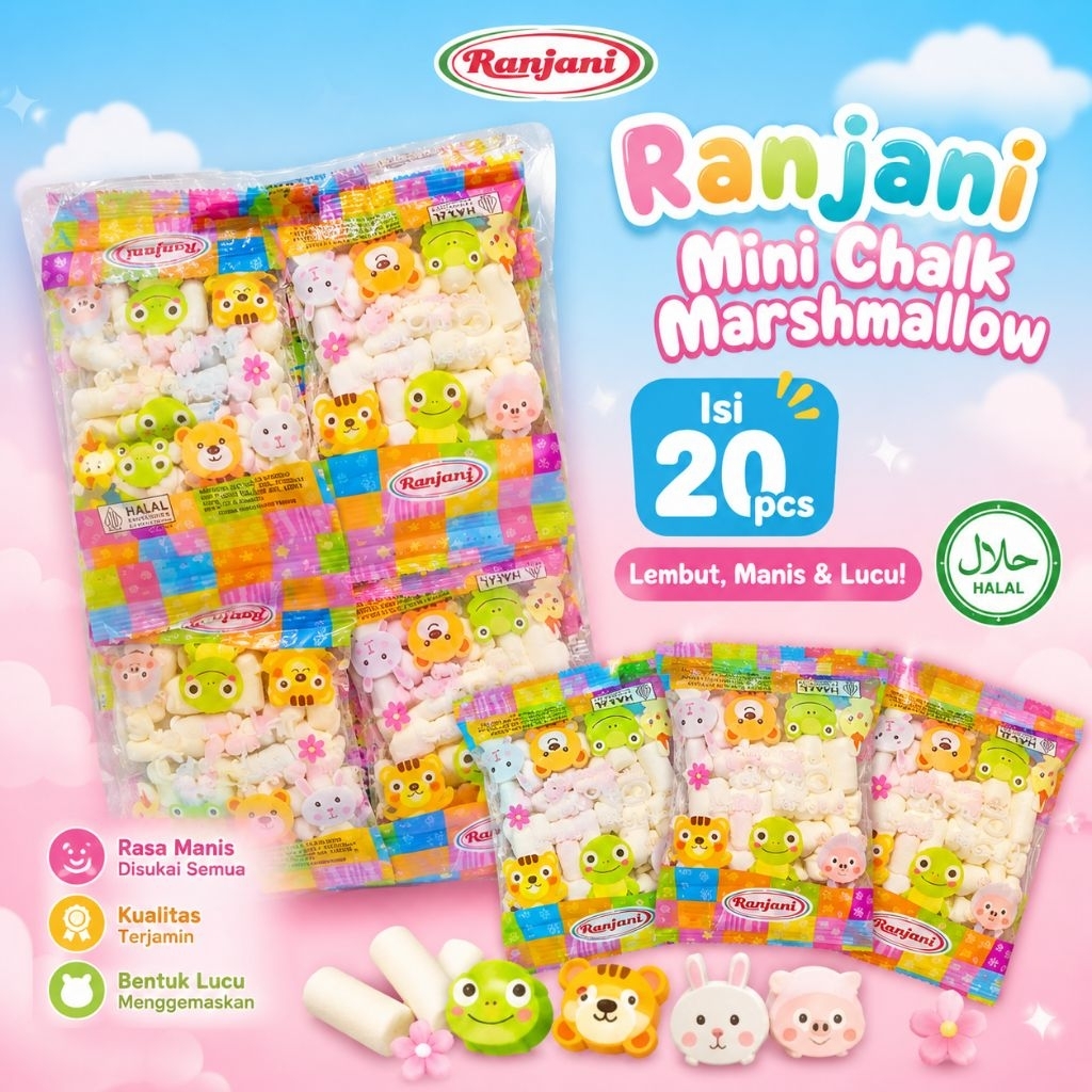 RANJANI MINI CHALK MARSHMALLOW PAK ISI 20