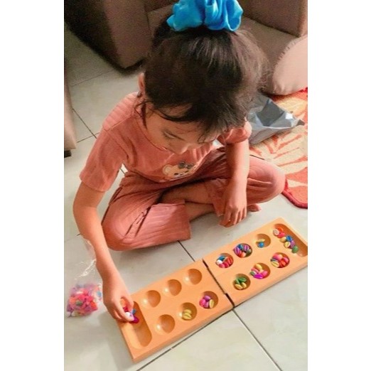 congklak dakon kayu polos lipat mini Mainan Anak Tradisional  Kualitas Ekspor wooden plain folding m