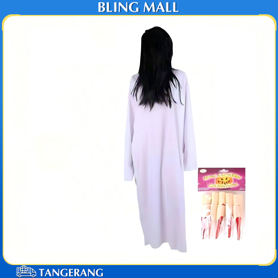 Kostum Kuntilanak Sadako Paku Wig Baju Hantu Kuntilanak Hallowen