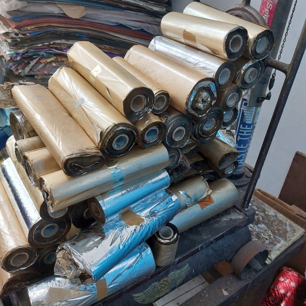 9kg CAMPUR Plastik Hot Stamping Foil Perak Silver Bekas Cetak (Loyang Perak)
