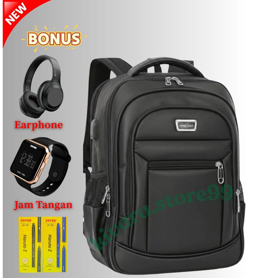 [GRATIS ONGKIR] Ransel POLO 18 IN EXPANDABLE Tas Ransel Kerja Tas Sekolah Kunci Usb Port POLO Import