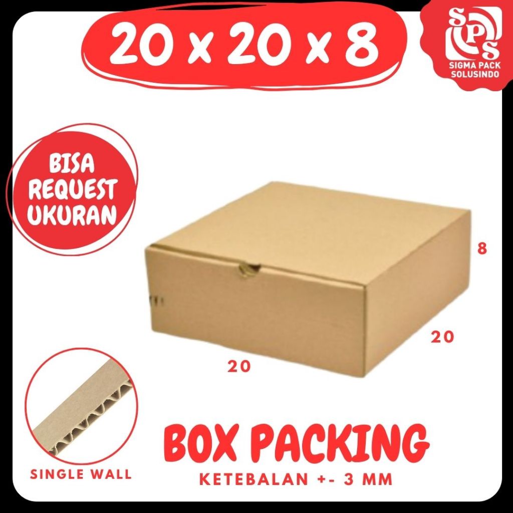 Kardus 20x20x8 LD Box 20x20x8 / Dus 20x20x8 packing kotak box pizza 20x20x8 zigma pack