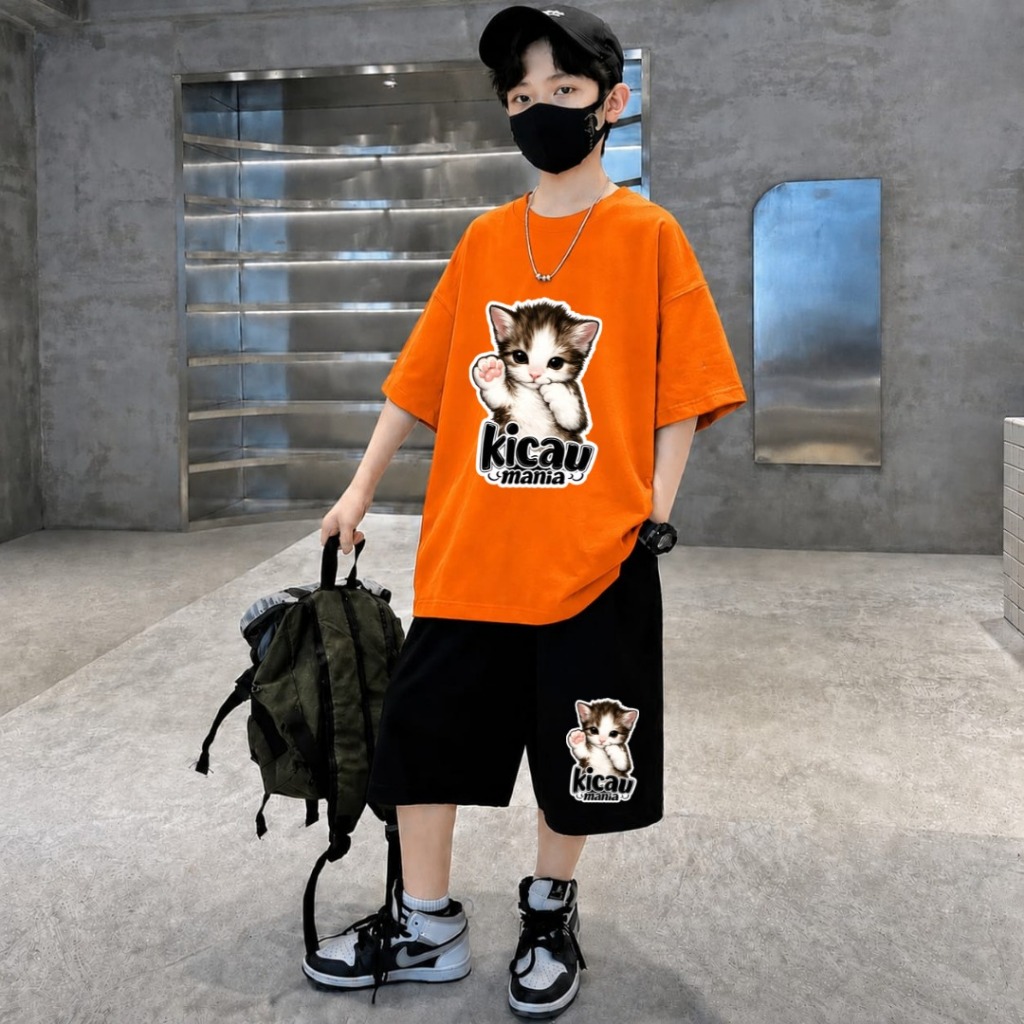 mukzhop - setelan anak baju oblong dan celpen motif kicau mania yang lagi trend bisa cod yang lagi p