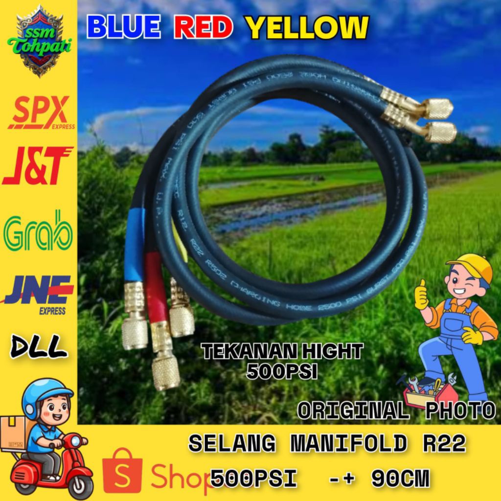 SELANG MANIFOLD R22 500PSI | SELANG PENGISIAN R 22 PREMIUM | SELANG PENGISIAN FREON R 22