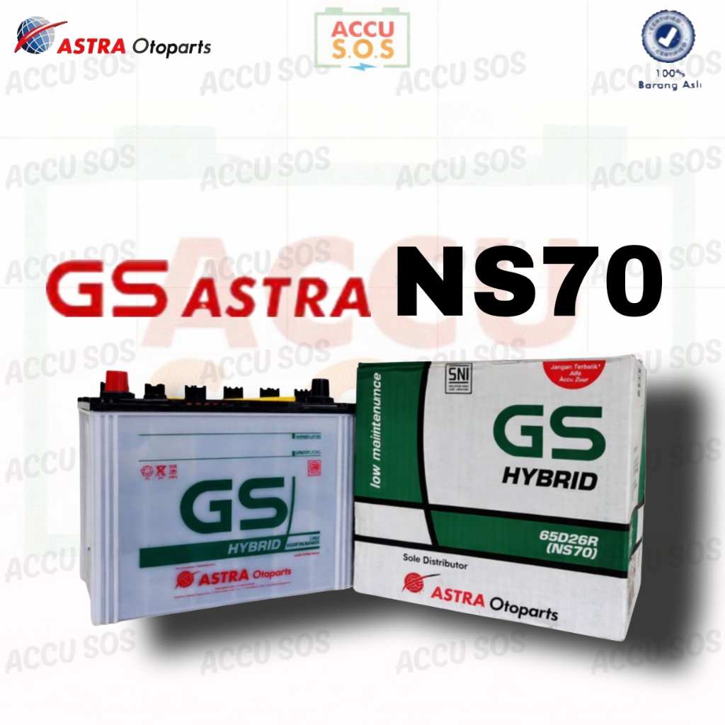 Aki GS Astra Hybrid NS70 - Aki Basah dengan Pemakaian Jangka Panjang