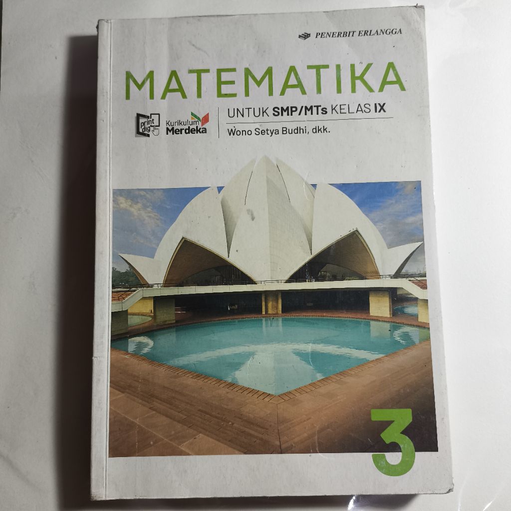 Buku MTK Matematika Erlangga SMP MTs kelas 3 kelas 9 kelas IX Kurikulum Merdeka ORI BEKAS