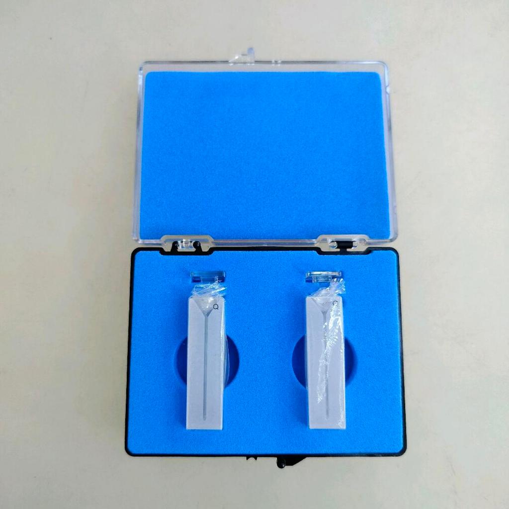 sepasang mikro kuvet kuarsa 1 x 10 mm quartz cuvette kuvet
