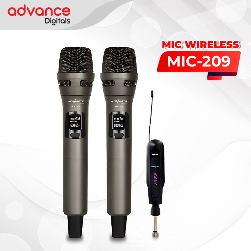 Advance MIC-209 Double Mic Wireless Recharger Bisa digunakan untuk Souncard/Speaker Garansi Resmi 1 