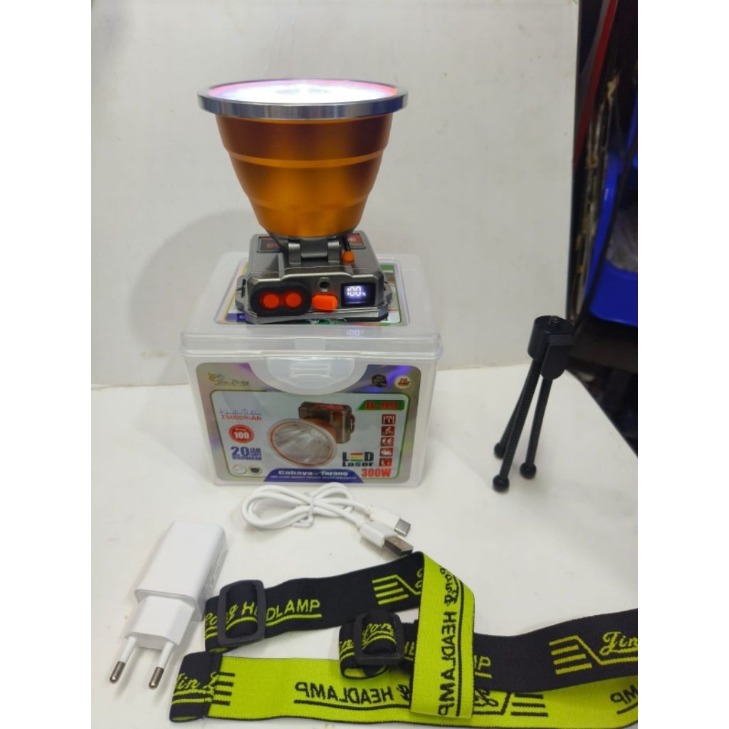 JL-99 SENTER KEPALA JINLONG 300W WATERFOOP TAHAN AIR BATERAI TAHAN LAMA JINLONG JL-99 300WATT