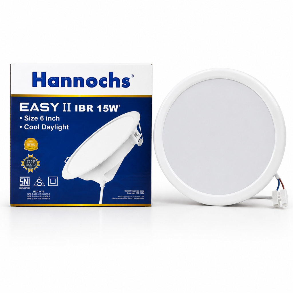 Lampu Downlight Hannochs 15 Watt - Lampu Plafon Tanam Bulat Easy II