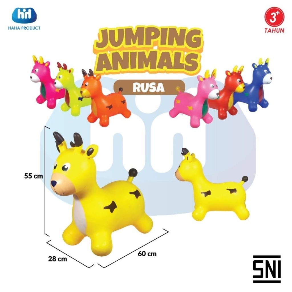Jumping Animal Musik Rusa/Mainan kuda kudaan karet